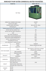 Chauffe-eau commercial à pompe à chaleur R410A 180 kW avec compresseur scroll, COP 4.4, 380 V triphasé, pour chauffage de l'eau chaude - Product Image 6