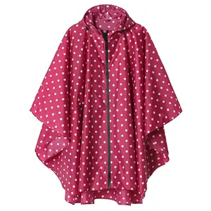 热卖时尚粉色点设计雨具摩托车手户外应急一体式雨衣雨披