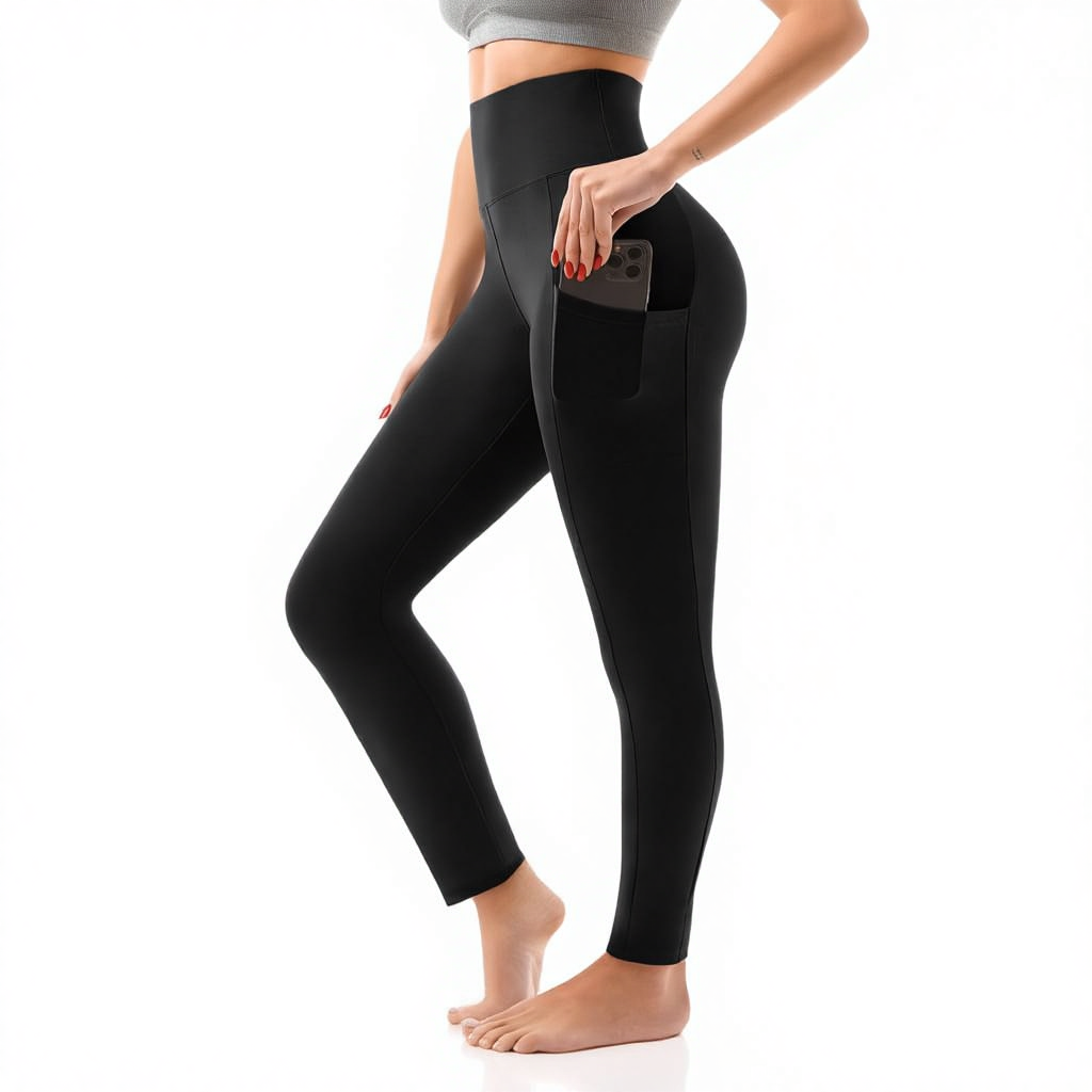 SINOPHANT High Waisted Leggings Pockets Women Full Length Capri Buttery Soft Stretchy Yoga Tummy Control Color Blocking for