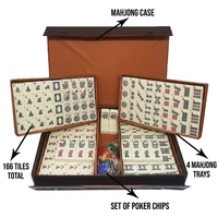 Ensemble de 166 tuiles de mahjong américaines en mélamine, portables, pour un jeu familial de haute qualité