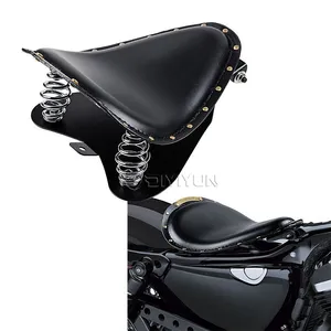 Asientos <span class=keywords><strong>Cafe</strong></span> Racer Sillín Individual con Muelles y Remaches para Motos Personalizadas Harley Scrambler Chopper Bobber Bratstyle - Product Image 1