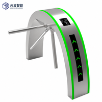 Portillon tripode RFID de contrôle d'accès, barrière piétonne à 3 bras de hauteur de taille avec indicateurs directionnels LED pour bureau