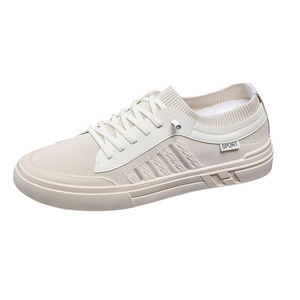 Zapatos casuales de nuevo estilo con parte superior de malla transpirable con nervaduras, zapatos modernos con suela suave y diseño de caña baja. - Product Image 5