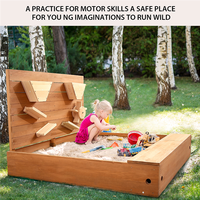 Maternelle Jeu En Plein Air 2 In1 Bac À Sable Grand Espace De Stockage Meubles Préscolaires Bac À Sable En Bois Bac À Sable Avec Sièges Pour Enfants