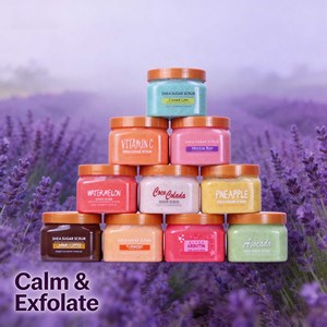 Gommages corporels végétaliens pêche-citron, directement de l'usine, exfoliants, blanchissants, à base de plantes, enrichis en vitamine C, parfum rose fruité, nourrissants - Product Image 1