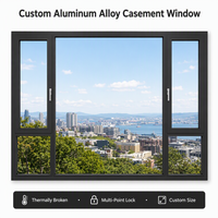 Fenêtres coulissantes en aluminium à double vitrage anti-ouragan modernes et personnalisées, dernier design pour les portes et fenêtres sur mesure de la maison