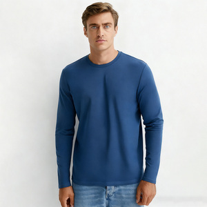 Herstelleranfertigung Komfort-Baumwoll-Langarmshirts Dehnbare Rundhals-Thermoshirts Lässige T-<span class=keywords><strong>Shirts</strong></span> für Herren - Product Image 4