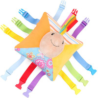 ODM enfant en bas âge boucles d'apprentissage précoce en peluche doux jouet de voyage compétences de base enfants activité jeu éducatif Polyfill farce