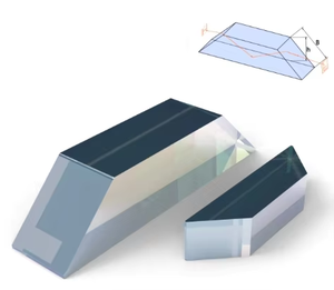 Kích thước tùy chỉnh BK7 kính quang học hình tam giác lăng kính độ chính xác cao 0.15mm khoan dung chống phản chiếu lớp phủ chim bồ câu hình thoi lăng kính - Product Image 5