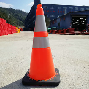18/28/36 Trong. USA Tiêu Chuẩn ORANGE PVC Giao Thông Hình Nón Với Băng Phản Quang - Product Image 4