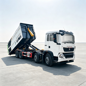 Factory Direct Sinotruk HOWO 8x4 Hook Lift Truck 25Ton Roll On Roll Off Garbage Truck Detachable Waste <b>Bin</b> Hook Loader Truck - Product Image 6