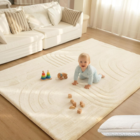Nouveau design, vente en gros, tapis épais moderne et moelleux pour salon, tapis en fausse fourrure de lapin, tapis de jeu pour bébé et tout-petit, tapis en mousse à mémoire de forme
