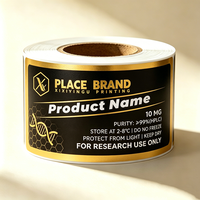 Autocollants personnalisés pour flacons, dorés brillants/mats, résistants à la chaleur, forte adhérence, pour flacons de 3ml/5ml/10ml