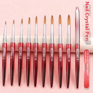 2025 nuevo cepillo de <span class=keywords><strong>uñas</strong></span> de lujo 100% Kolinsky acrílico cepillo de <span class=keywords><strong>uñas</strong></span> <span class=keywords><strong>Rosa</strong></span> borroso logo tamaño 14 16 18 20 22 cepillo para arte de <span class=keywords><strong>uñas</strong></span> - Product Image 2