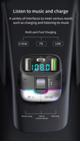 Lecteur MP3 audio PD25W, chargeur USB pour voiture, émetteur FM, modulateur FM, lecteur MP3 pour voiture, émetteur FM Bluetooth pour voiture, kit mains libres