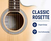 Wholesale 40 Inch Acoustic Guitar Spruce Top Cutaway Folk Guitar OEM ODM Factory