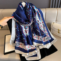 Style ethnique motif de fleurs soie sentiment écharpes châles dames longues grandes 180*85CM étoles fantaisie cajou crochet soie Polyester écharpe