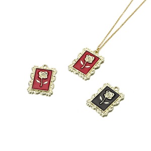 Alloy Rose Flower Themed Pendant With Oil Dripping Process For Everyday Wear Unisex Charm - Product Image 1