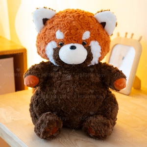 Venta al por mayor de peluche de rana juguetes de peluche súper suave poliéster algodón orgánico mapache muñecas PP algodón relleno cumpleaños nailon plástico - Product Image 5