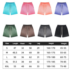 430gsm Oversized Heavyweight Customization Summer High Street Vintage <b>Elastic</b> Waist Blank Acid Wash Shorts for Men - Product Image 2