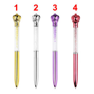 Stylo bille en plastique personnalisé avec logo imprimé, design élégant, grande décoration diamant, écriture fluide, idéal pour les cadeaux scolaires (vente en gros) - Product Image 5