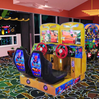 Simulateur vidéo d'arcade pour enfants Machine de jeu de course à jetons Simulateur de voiture pour enfants en métal durable