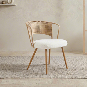Set di 2 Sedie da Pranzo in Vimini Stile Rustico con Schienale in Canna Imbottito e Seduta in Spugna Design Wing Back - Product Image 6