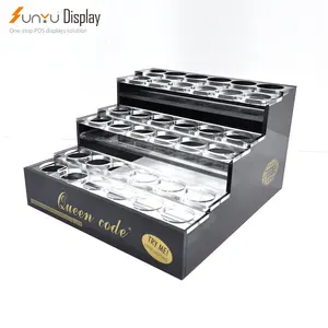 Sunyu Custom Display Cabinet Top Acrylic 3 Layer Makeup Nail Polish Display Rack