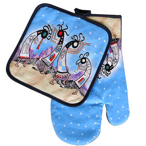 Ensemble de gants de cuisine en coton résistant à la chaleur pour barbecue, avec logo personnalisé, pour four à micro-ondes - Product Image 3