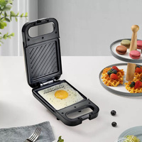 Mini grille-pain électrique compact et portable avec plaques à gaufres chauffant double face antiadhésif pour usage domestique