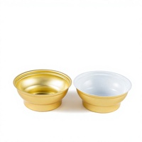 Bol en aluminium doré de qualité alimentaire vide de 180 ml, 250 ml, 300 ml avec EOE pour soupe, bouillie, nid d'oiseau
