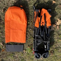 Chariot de camping pliable tout-terrain à double étage pour parc et extérieur, remorque utilitaire à quatre roues, chariot de plage pliable