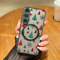 Accessoires Étui de téléphone magnétique pour arbre de Noël pour Samsung Galaxy A54 5G A52 S23 A56 5G A55 S25 Edge S24