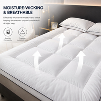 Surmatelas en peluche 3D avec support double couche, doux et respirant, évacuant l'humidité, pliable pour toutes les positions de sommeil