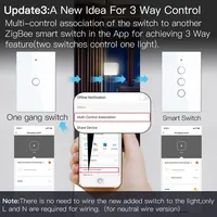 Sakelar Lampu Pintar ZigBee Moes dengan Sentuhan Dinding, Tanpa Netral/Tanpa Netral Tanpa Kapasitor, Aplikasi Smart Life Tuya, Kontrol Suara Alexa Google