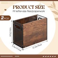 Caja de Archivo Colgante de Madera Resistente con Asa Portátil, Contenedor de Almacenamiento de Documentos Tamaño Carta para Organización de Papel de Oficina