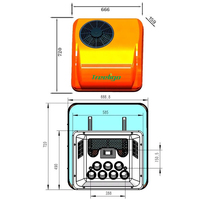 Climatiseur Solaire DC 72V 12V/24V pour Toit, Chaud/Froid, pour Voiture, Camion, Camping-car EAC002.18 R134a Capacité de Refroidissement 300W-850W