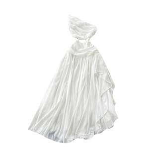 Vestido midi casual ajustado asimétrico de un solo hombro con encaje hueco estilo imperio para mujer, color blanco, de Spring Roman - Product Image 5