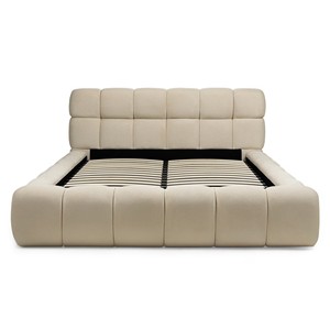 Cama Doble Tapizada Nexo <span class=keywords><strong>160x200</strong></span> con Base <span class=keywords><strong>de</strong></span> Láminas y Espacio <span class=keywords><strong>de</strong></span> Almacenamiento Beige - Product Image 3