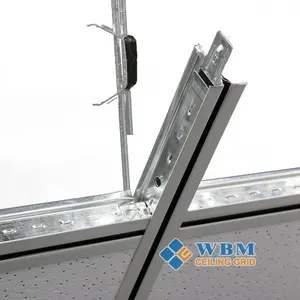 天花板网格组件假悬挂镀锌钢平板天花板t形网格宽凹槽系统三通网格