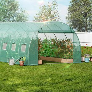 <span class=keywords><strong>Serre</strong></span> tunnel robuste pour jardinage, serres agricoles avec porte enroulable et fenêtres ventilées pour la culture des plantes - Product Image 2