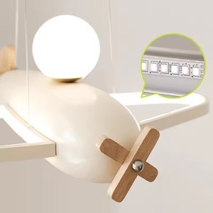 Candelabro de <span class=keywords><strong>techo</strong></span> <span class=keywords><strong>Led</strong></span> de diseño de avión nórdico regulable para guardería, lámpara de habitación de niños, decoración del hogar, <span class=keywords><strong>luminaria</strong></span> colgante de bola circular - Product Image 6