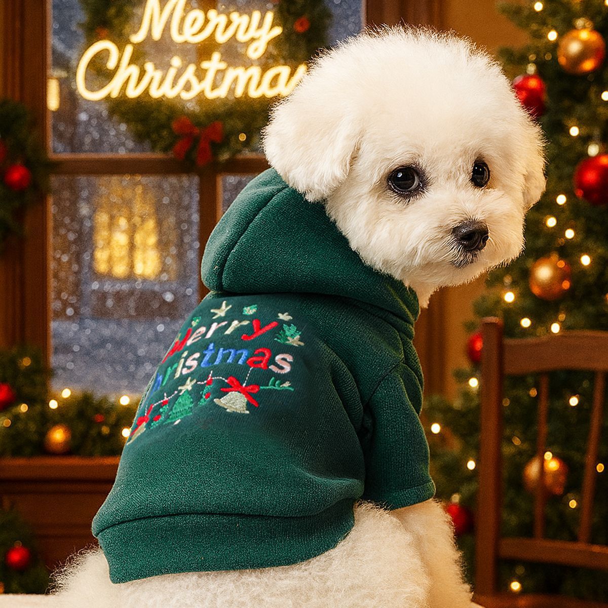 Christmas Bell Hat Hoodie - Green