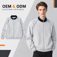 Cardigan Sweatshirt Américain Rétro Sur Mesure et Lourd, Veste Décontractée Ample de Marque Tendance