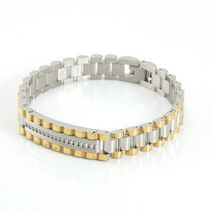 Zogxin Stainless Steel Bracelet Gold In Middle Geometric Design Men's Chain Gift Jewelry - Product Image 5
