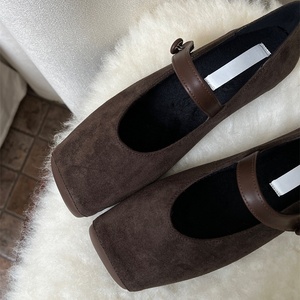 2026 New Model Flats-Low-Heeled PU Upper <b>Closed</b>-<b>Toe</b> Back Strap Flats Sexy Flat <b>Heels</b> Casual Daily Shoes for Women - Product Image 1
