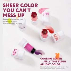 Beauty Glazed Water Jelly Tint Lip & Cheek Blush Stain Giratorio 4 colores Colorete Stick Easy Rouge Coloring Pluma hidratante - Product Image 3
