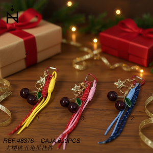 Llavero Cherry Star con borla de cuerda, paquete de 600 piezas en caja para decoración y regalo - Product Image 3