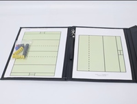 Tableau d'entraînement de rugby pliable en PVC 24x32cm, tableau tactique durable noir avec sangle de poignet, équipement d'entraînement portable pour entraîneur