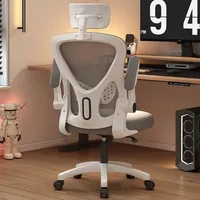 Chaise de bureau ergonomique moderne réglable en hauteur, pivotante, avec dossier en maille et soutien lombaire pour le travail